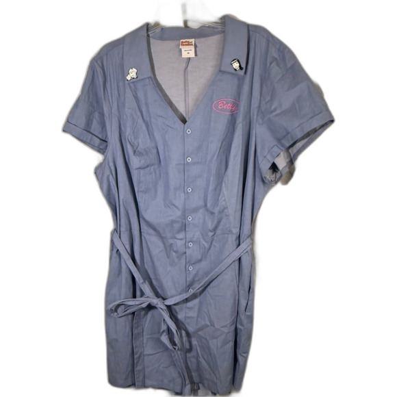 Betty and Veronica Light Blue Button-Up Romper size 28 - Picture 2 of 9